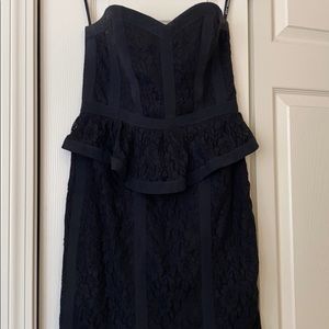 Betsey Johnson. Sweetheart neckline, peplum skirt